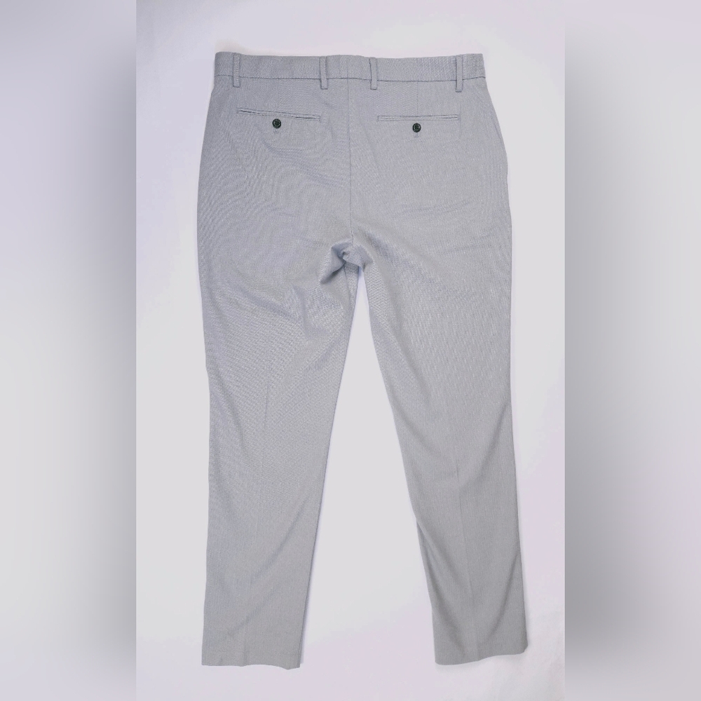 Banana Republic Grey Chevron Slim Tapered Fit Dress Pants 35x34 NWT - Picture 13 of 15